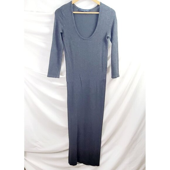 French Connection Women's Gray Sweater Dress Knit Scoop Neck 3/4 Sleeve Size 4 - Picture 1 of 6